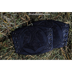 Leather Cuff LARP Bracers Thor's Hammer Mjolnir: a pair